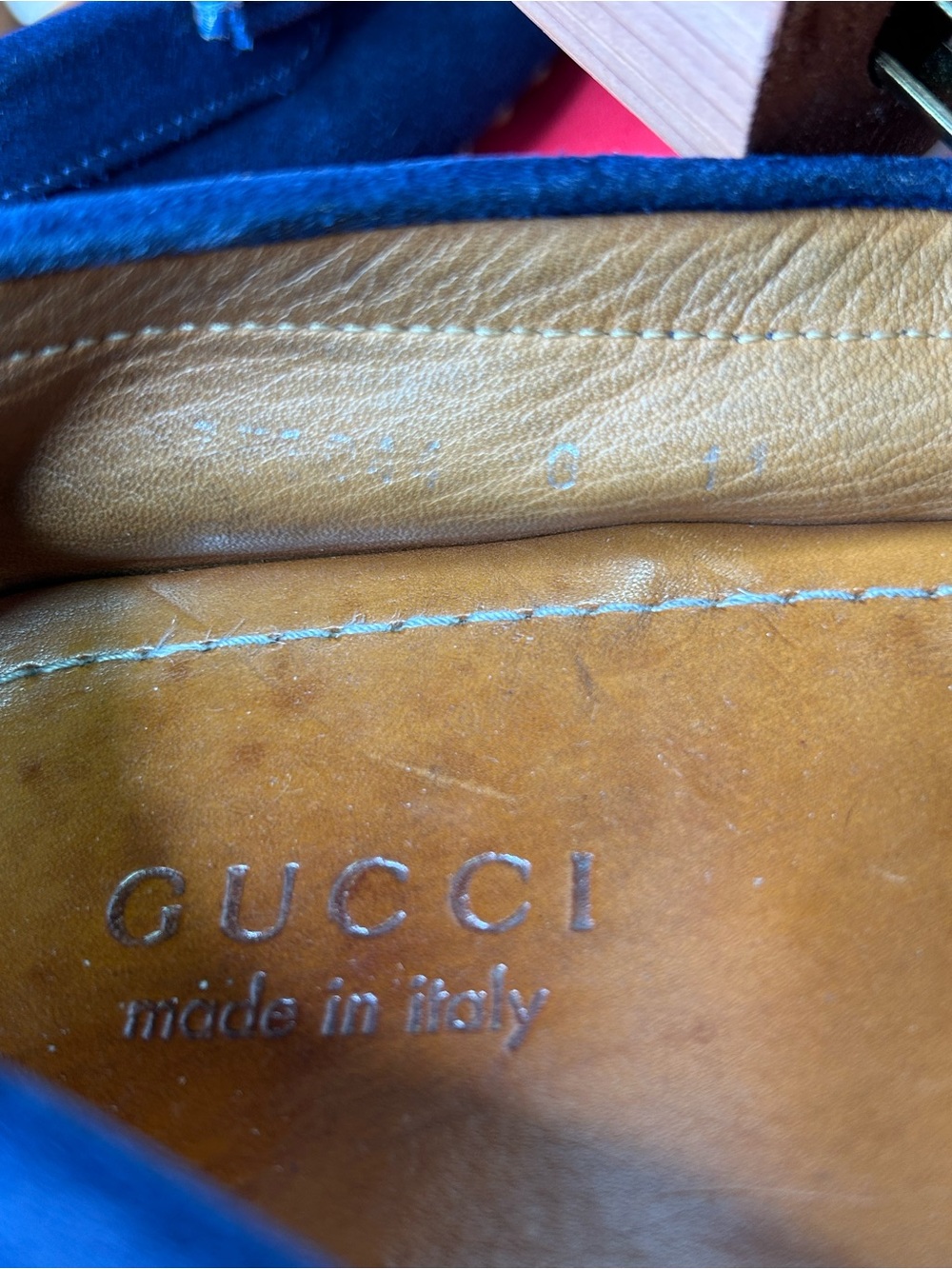 Gucci Blue Suede Loafers Drivers 11  Navy - Picture 7 of 8